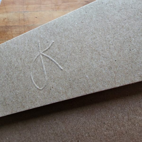 Valentine's Day Greeting Card Kraft Recycled Envelope Detail